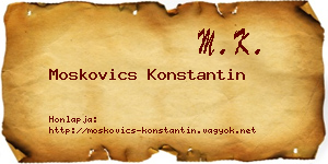 Moskovics Konstantin névjegykártya